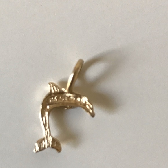 14K Gold Dolphin Animal Pendant - Picture 3 of 4